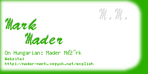 mark mader business card